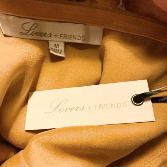 REVOLVE LOVERS + FRIENDS TROPHY DEEP GOLD RUFFLE DRESS SIZE MEDIUM - Picture 7 of 14